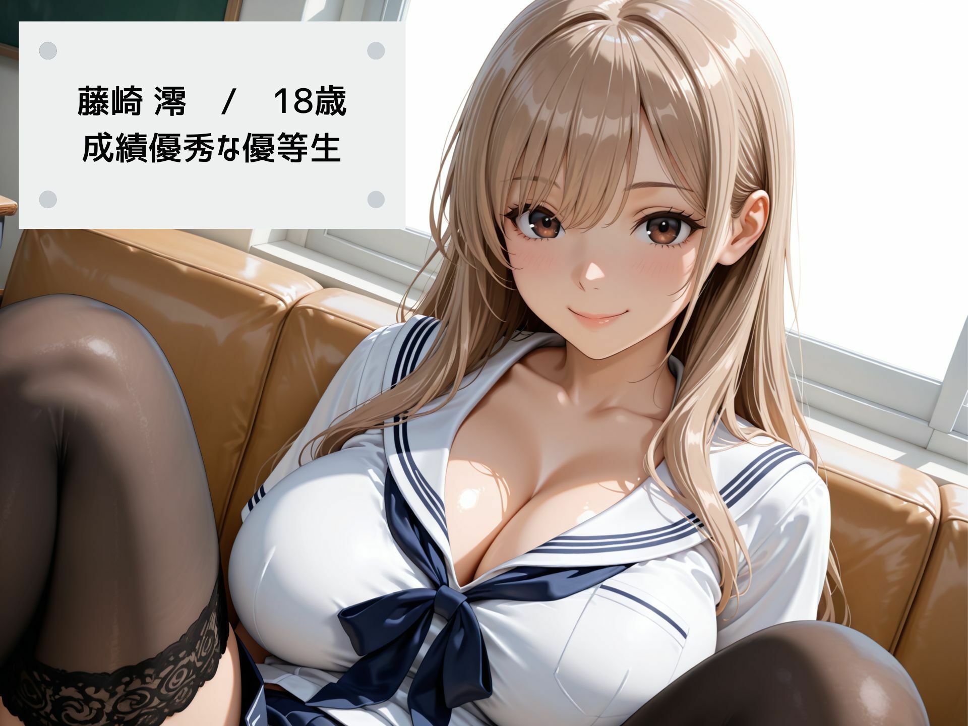 【4K高画質】清楚な巨乳JKの弱みを握り教室で秘密のセックス！ 制服はだけて乱れまくり！ - サンプル画像 6