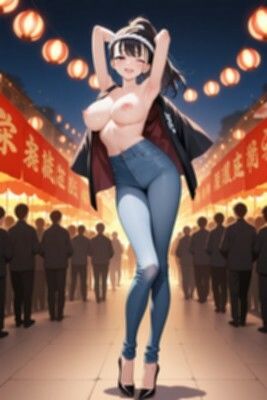 ★SEX有★【裸ジーンズ女子14】裸ジーンズ女子と夏祭り - サンプル画像 2