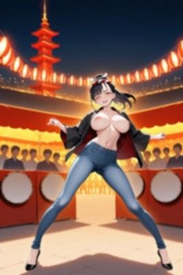 ★SEX有★【裸ジーンズ女子14】裸ジーンズ女子と夏祭り - サンプル画像 4