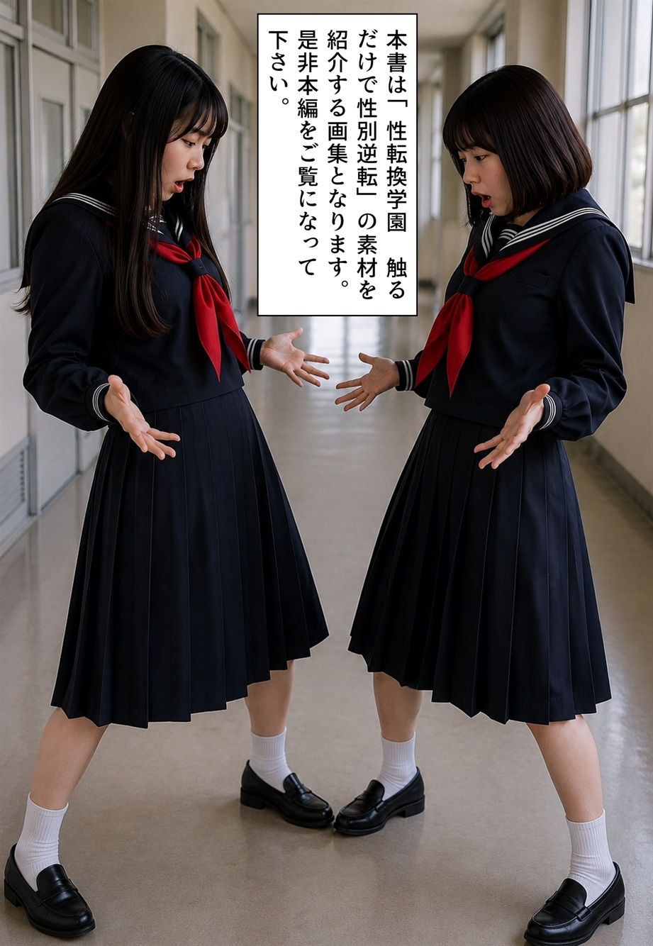 【画集】「性転換学園  触るだけで性別逆転！？」制作秘話 - サンプル画像 1