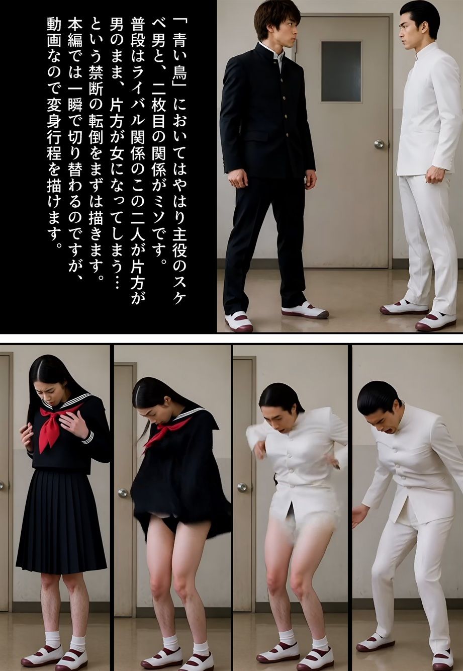 【画集】「性転換学園  触るだけで性別逆転！？」制作秘話 - サンプル画像 2