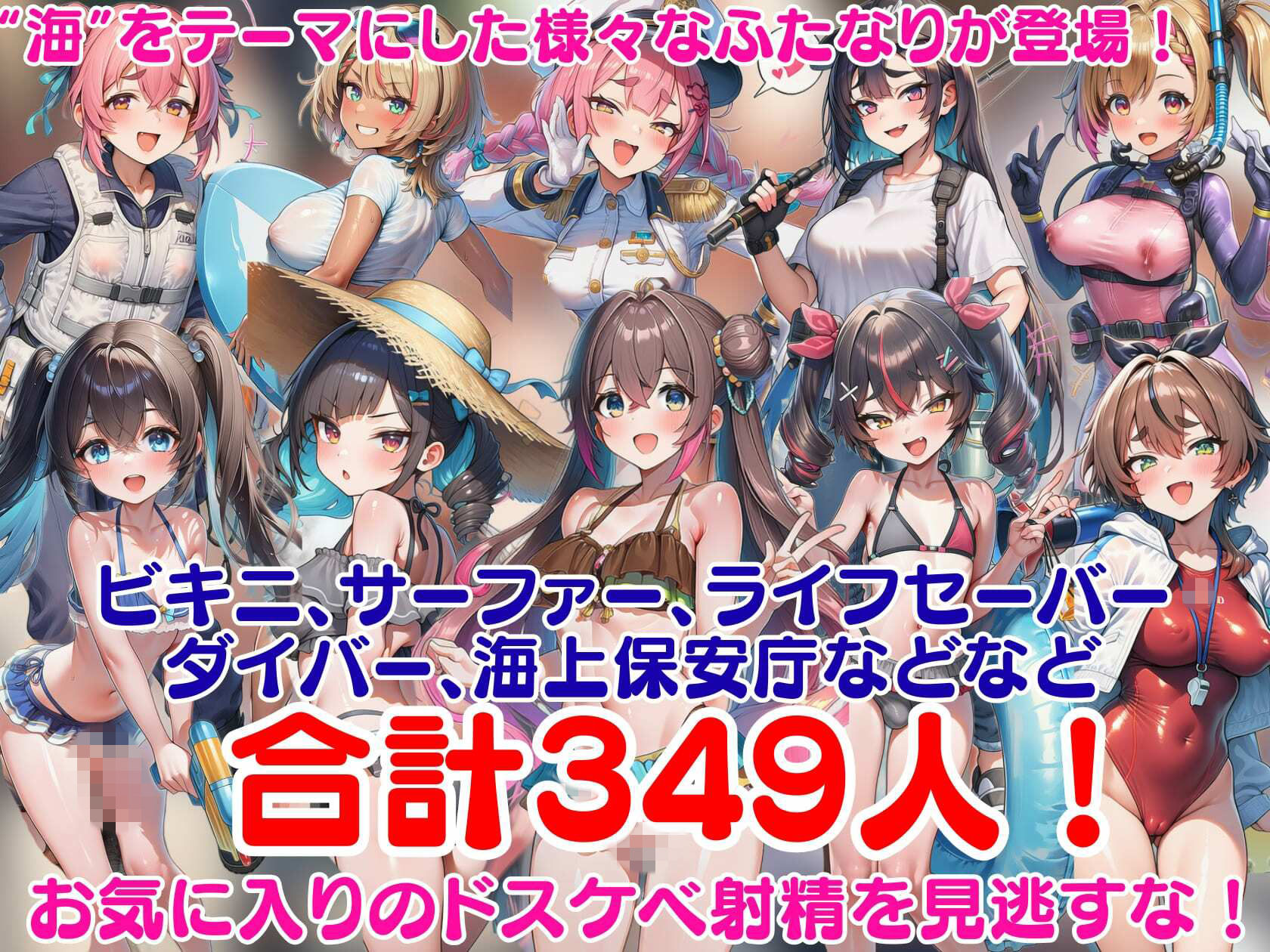 即堕ちふたなりビーチ〜海に集まるドスケベふたなりをオスのマジカルチンポで無様アヘ顔大量射精させる即堕ちCG集〜 - サンプル画像 3