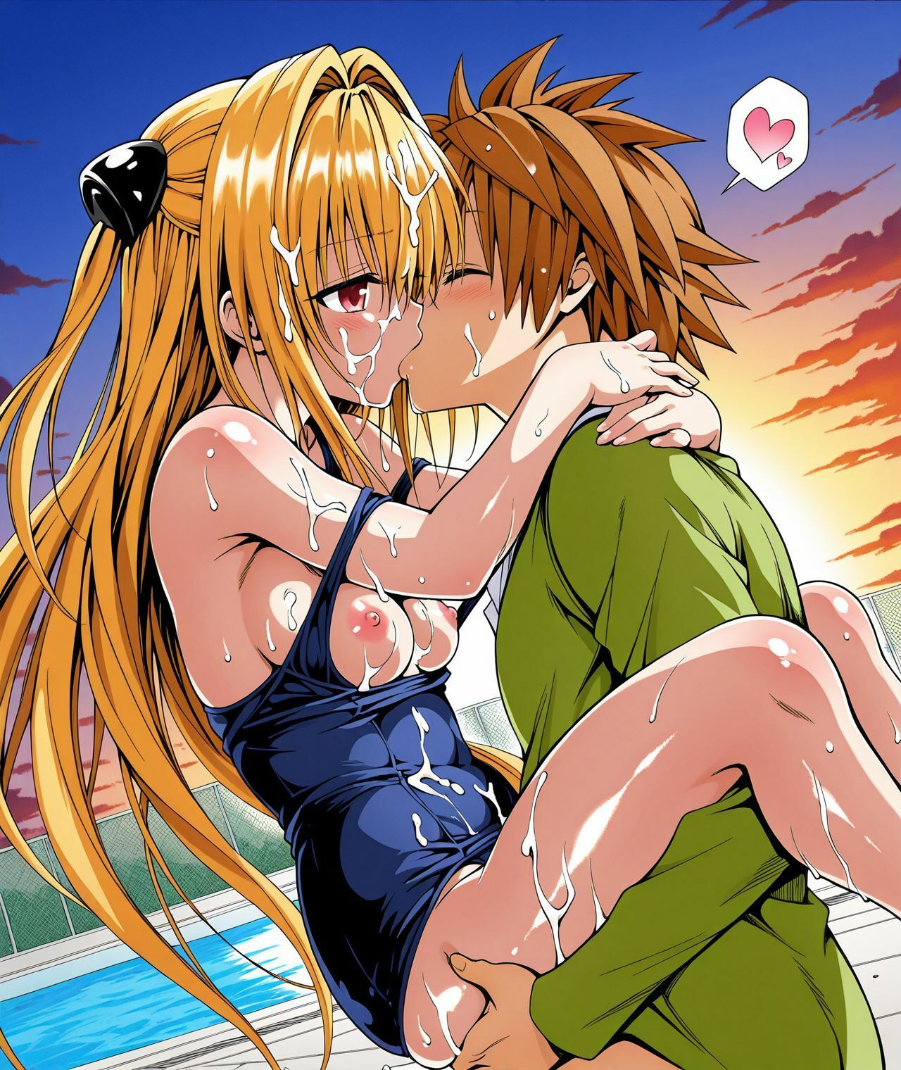 【ボイス作品TLH1対応】【アクシデン To LOVE】【学生服、黒私服、スク水】金髪ツインテールロング美少女ヒカリちゃんとラブラブ初エッチ - サンプル画像 9