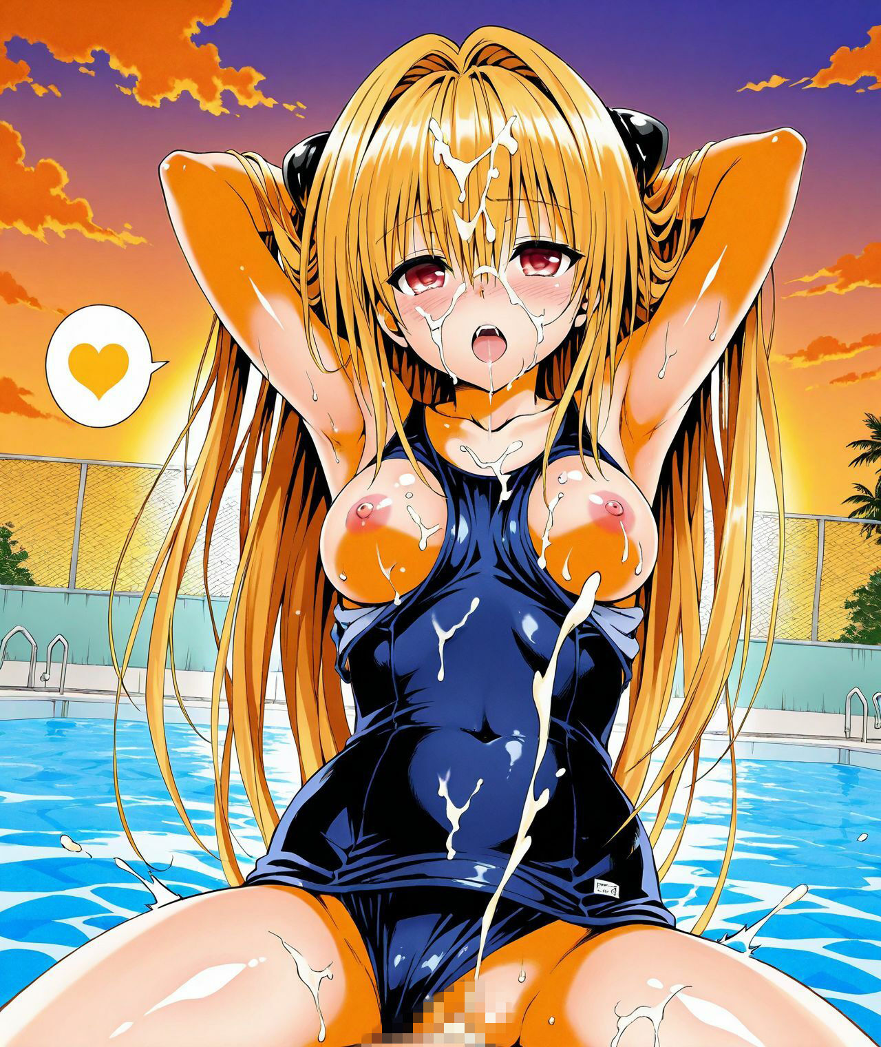 【ボイス作品TLH1対応】【アクシデン To LOVE】【学生服、黒私服、スク水】金髪ツインテールロング美少女ヒカリちゃんとラブラブ初エッチ - サンプル画像 10