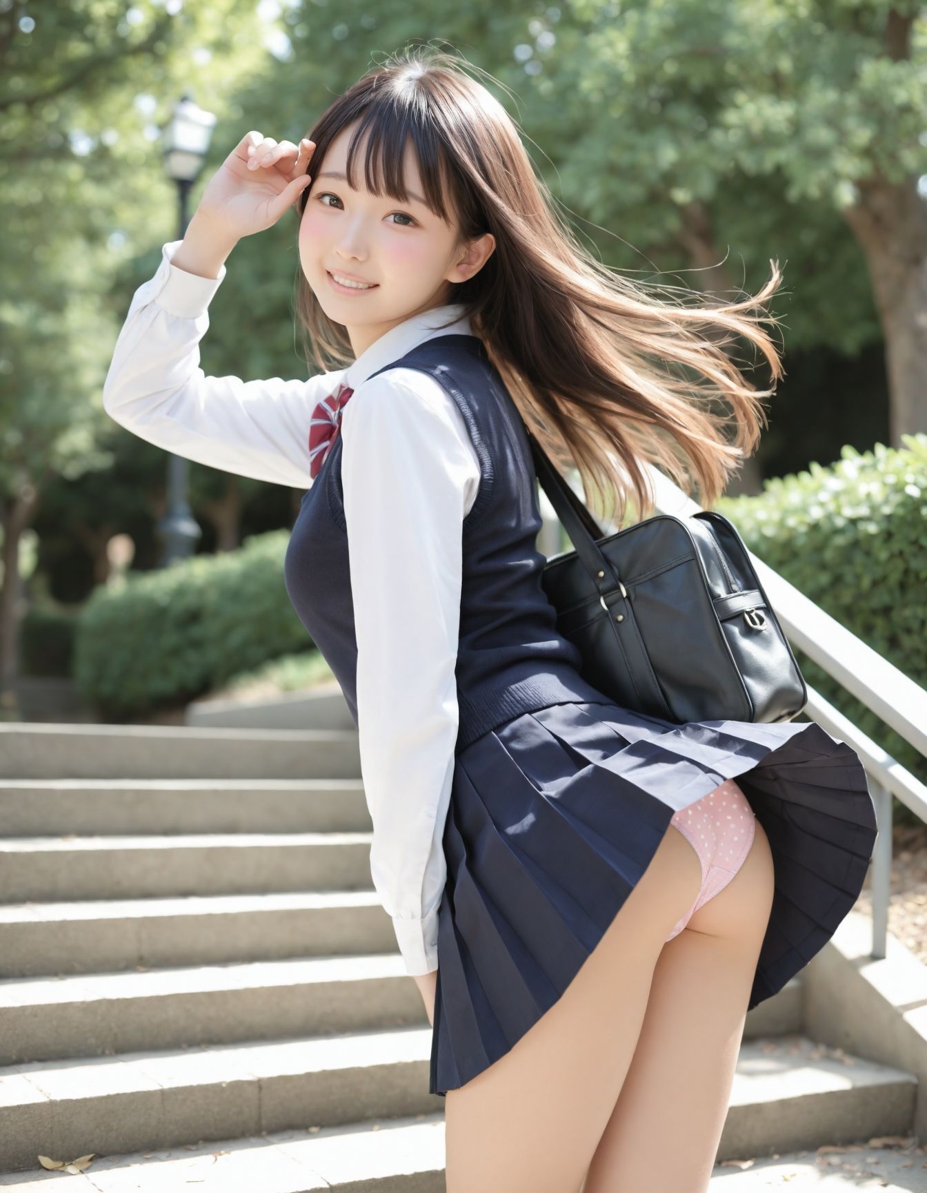 制服パンチラ part-3【風】 - サンプル画像 4