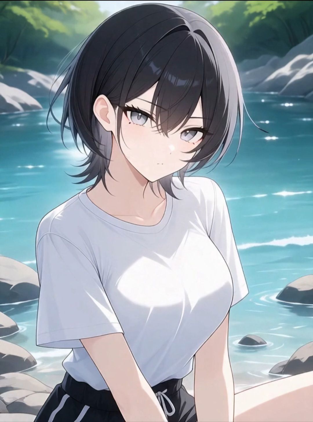 クールな少女美鈴は世話焼き、大自然の中で始まる物語、幼馴染の間で揺れ動く感情と祭の影 - サンプル画像 1