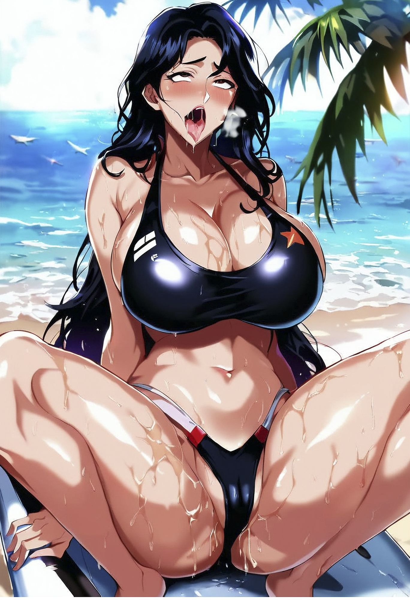 黒髪爆乳お姉さん - サンプル画像 6