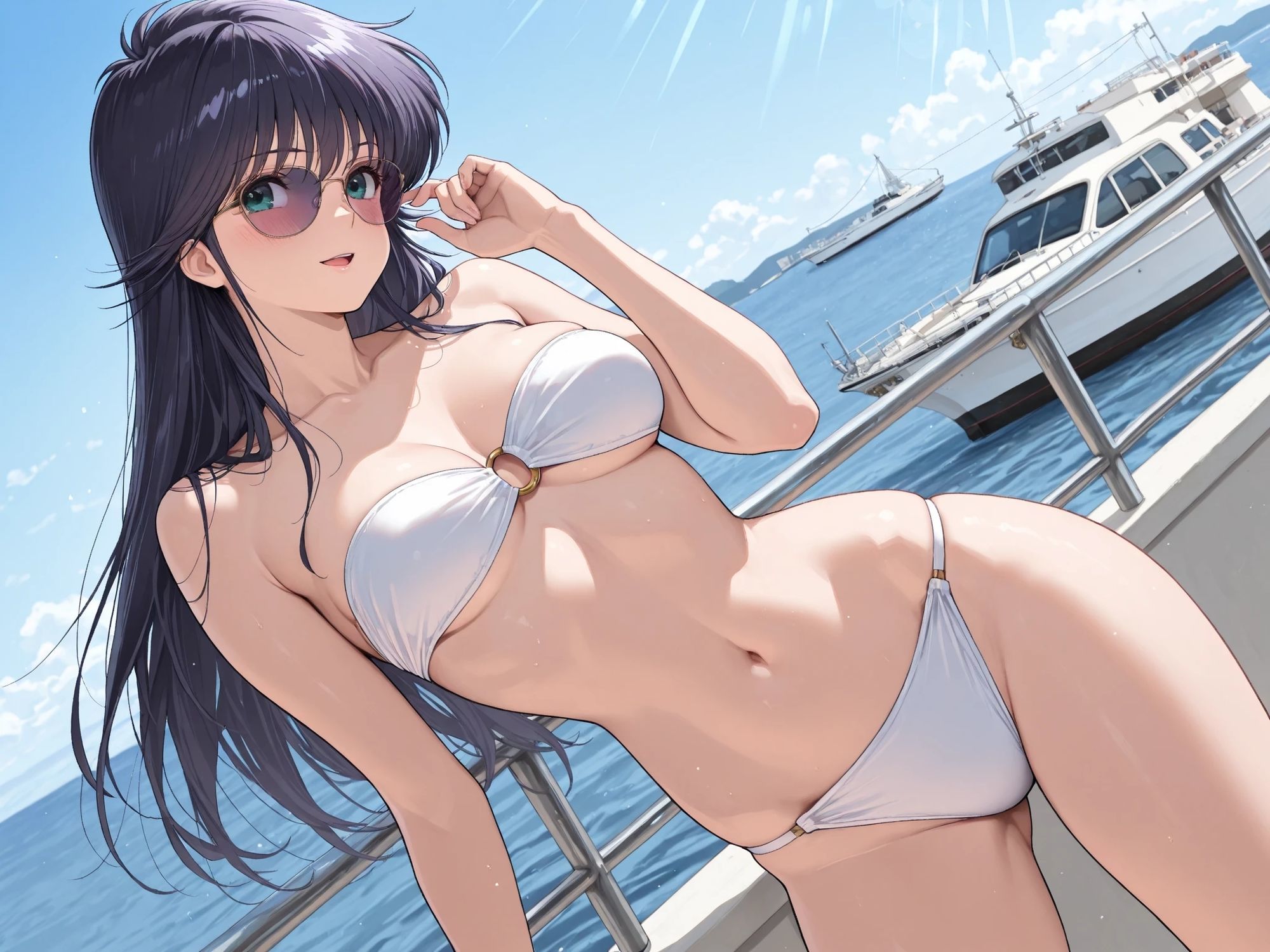 AIイラストCG集136 鮎〇まどか ― 潮風に抱かれて ― - サンプル画像 4