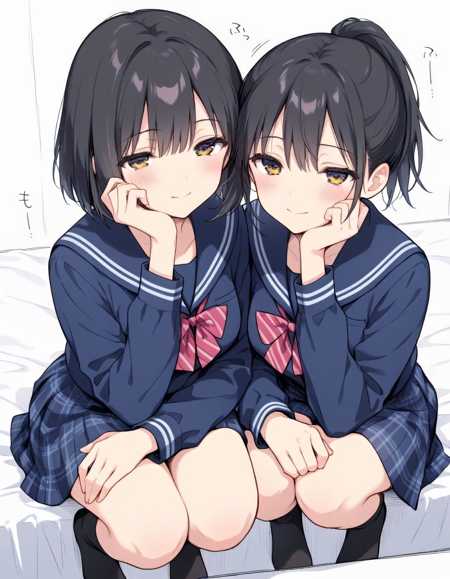 『美少女たちの、恥じらい3P×ハーレムえっち。』vol1 黒髪でかぱいver.【巨乳/制服】 - サンプル画像 1