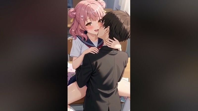 いちゃラブセックス35連発！制服JKと濃厚ディープキスで搾り取られる【スマホ縦型アニメ/フルボイス】 - サンプル画像 1