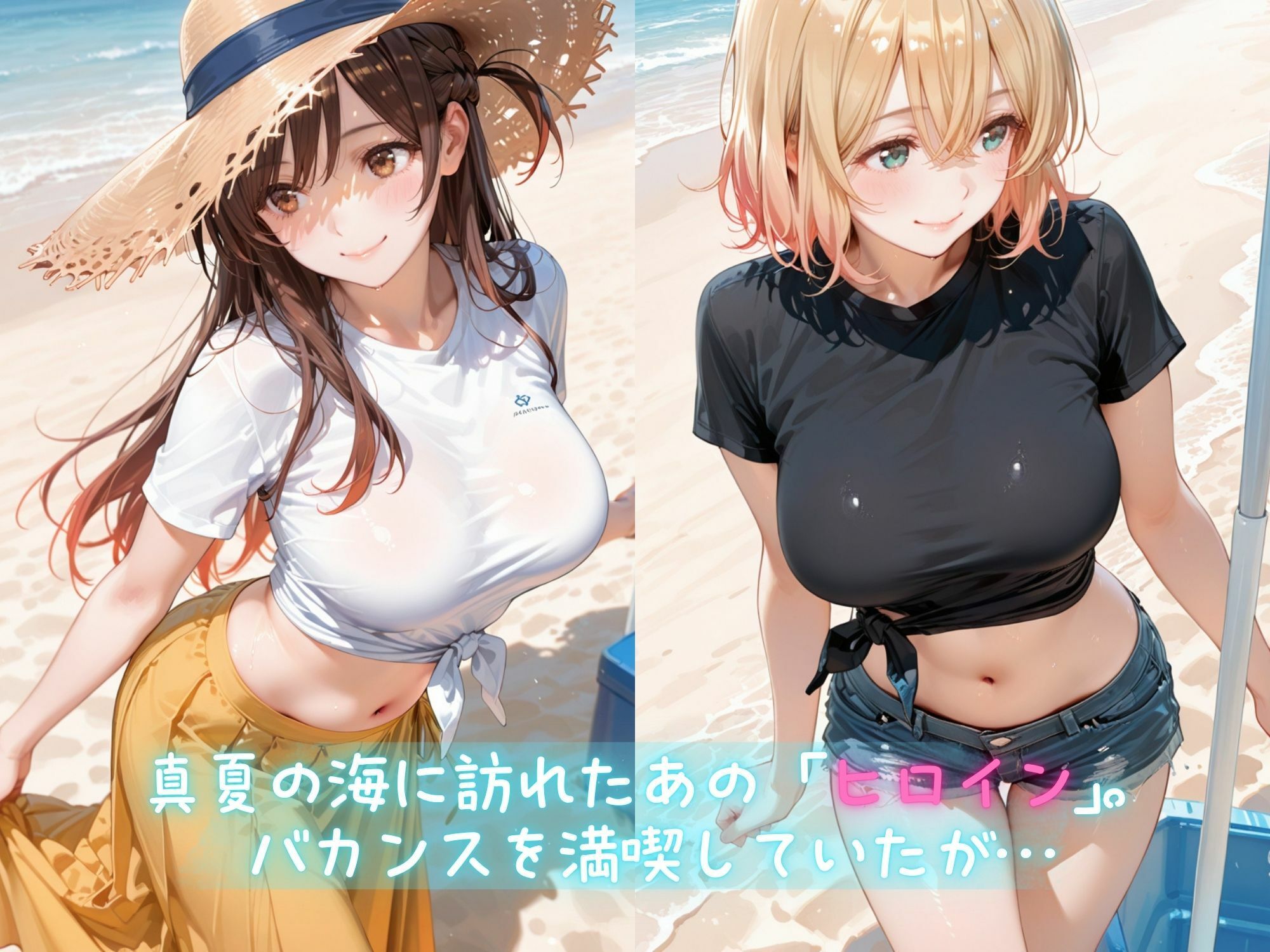 メス堕ちヒロイン  〜 ち●る＆ま● 夏の海編 〜 - サンプル画像 2