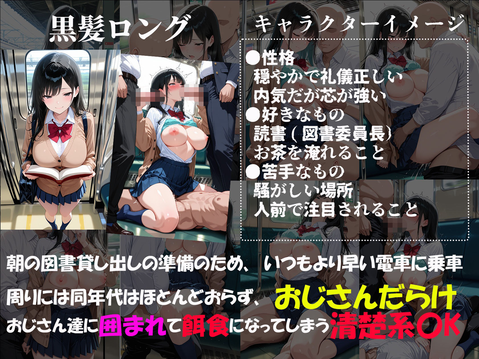 痴●電車で毎日中出しされ続ける黒髪JKの記録 - サンプル画像 2