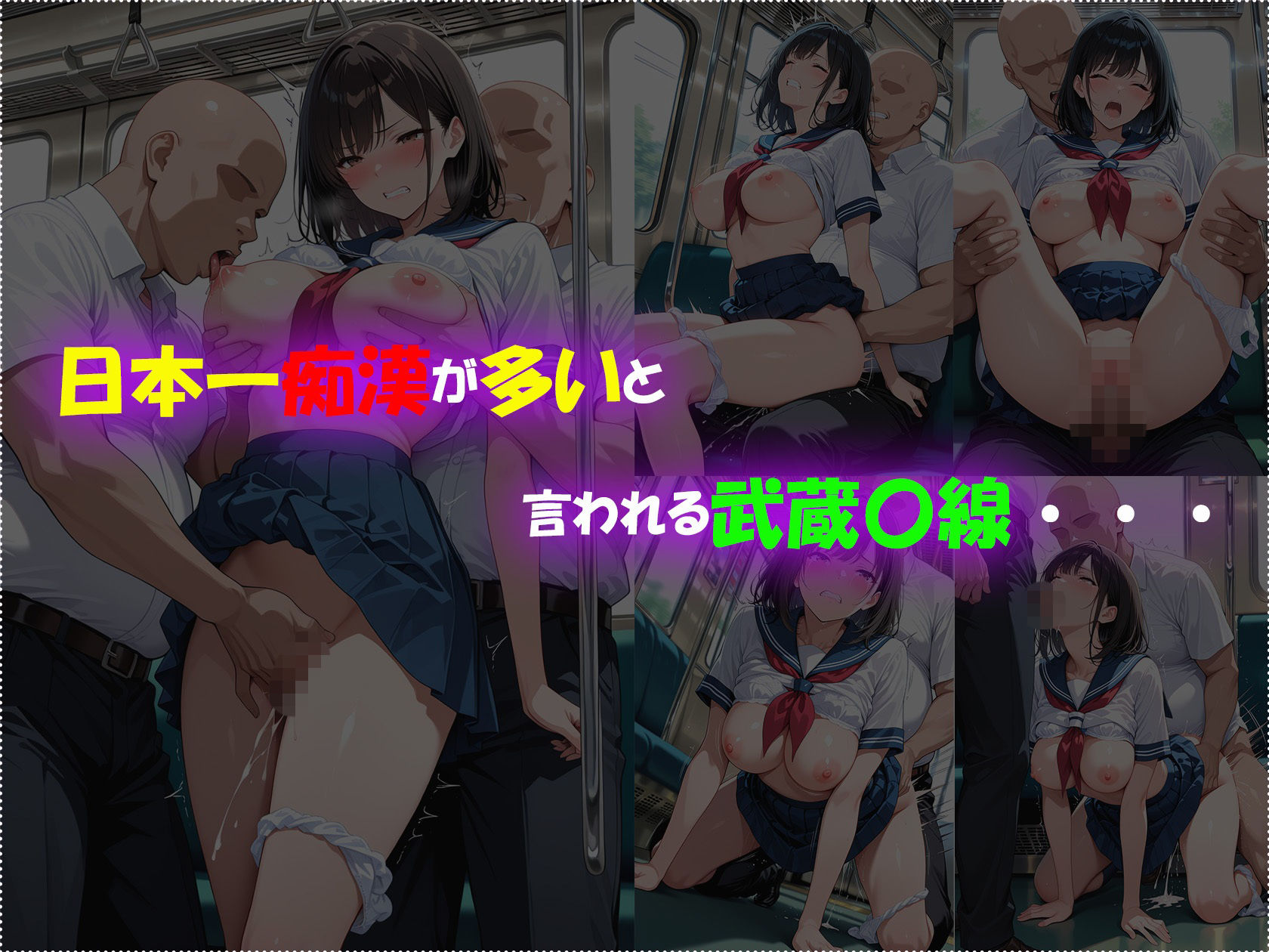痴●電車で毎日中出しされ続ける黒髪JKの記録 - サンプル画像 4