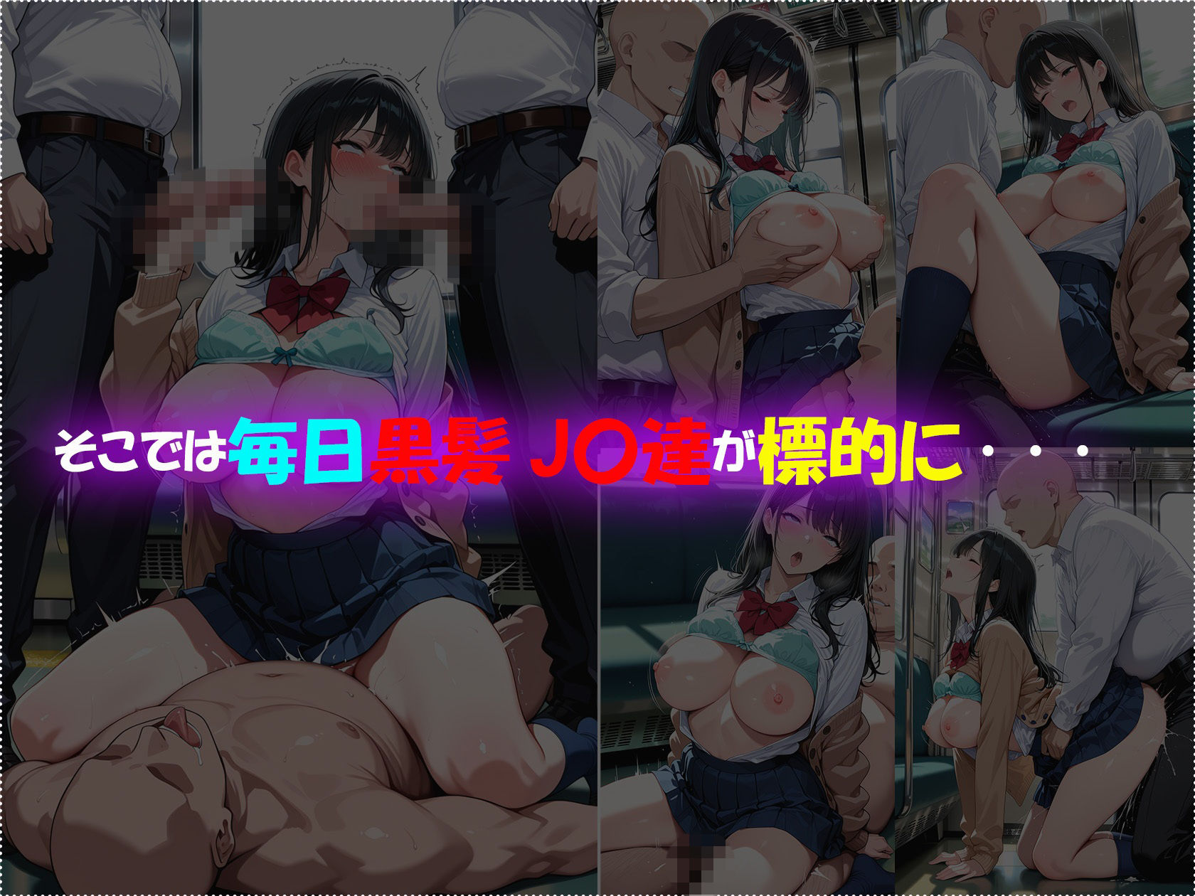 痴●電車で毎日中出しされ続ける黒髪JKの記録 - サンプル画像 5