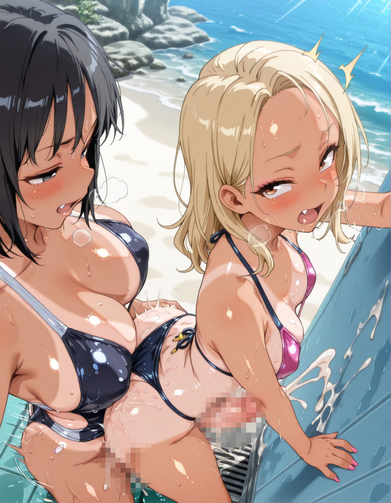 海辺のふたなりギャルズ - サンプル画像 6