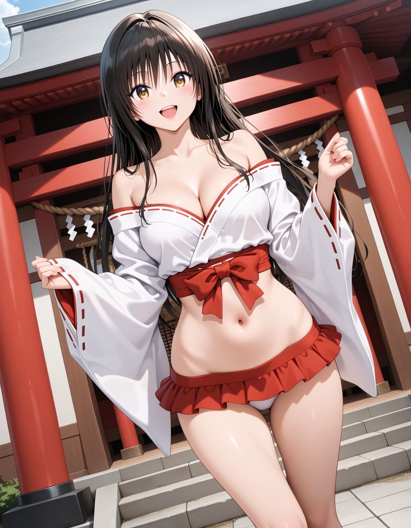 キモ爺に犯●れた巫女少女 - サンプル画像 1
