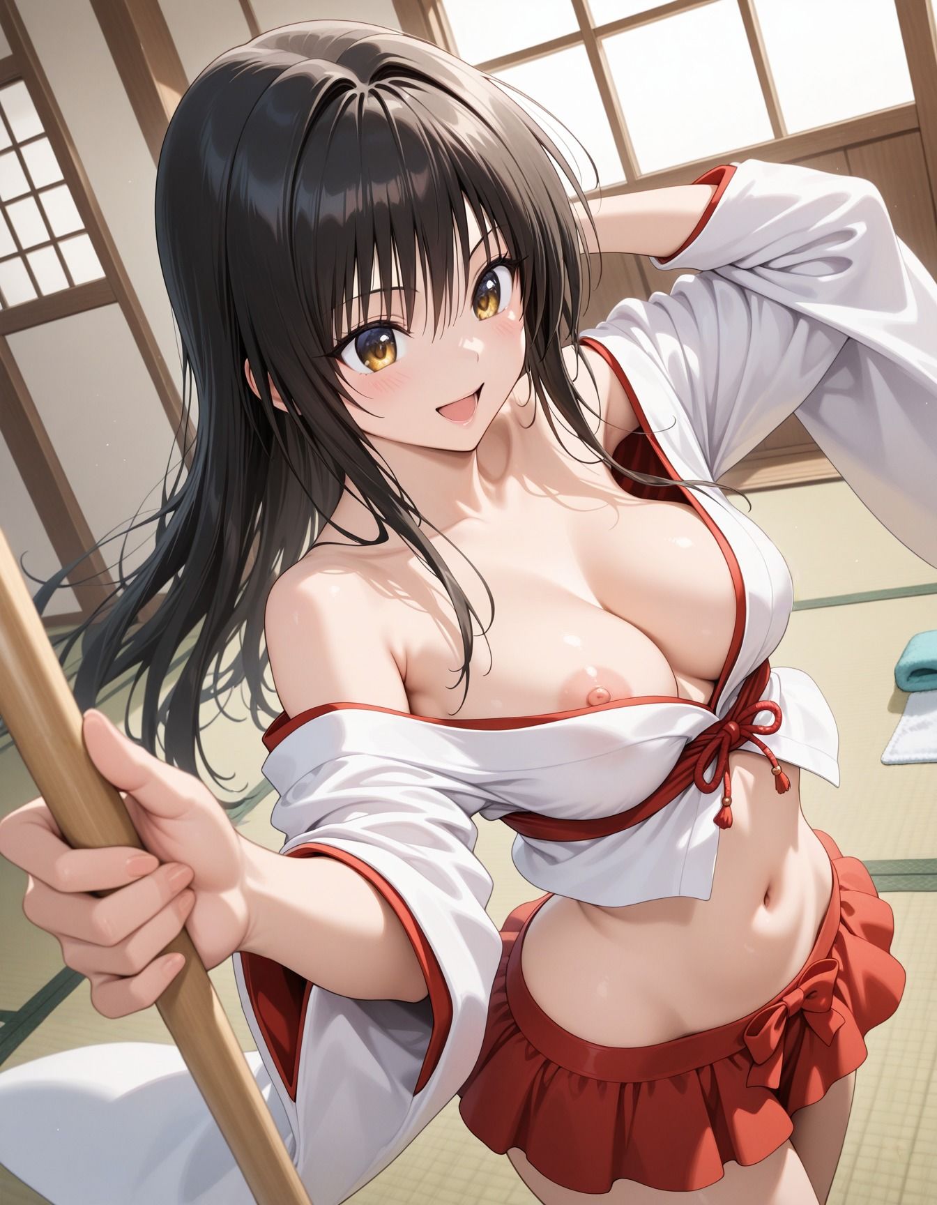 キモ爺に犯●れた巫女少女 - サンプル画像 2