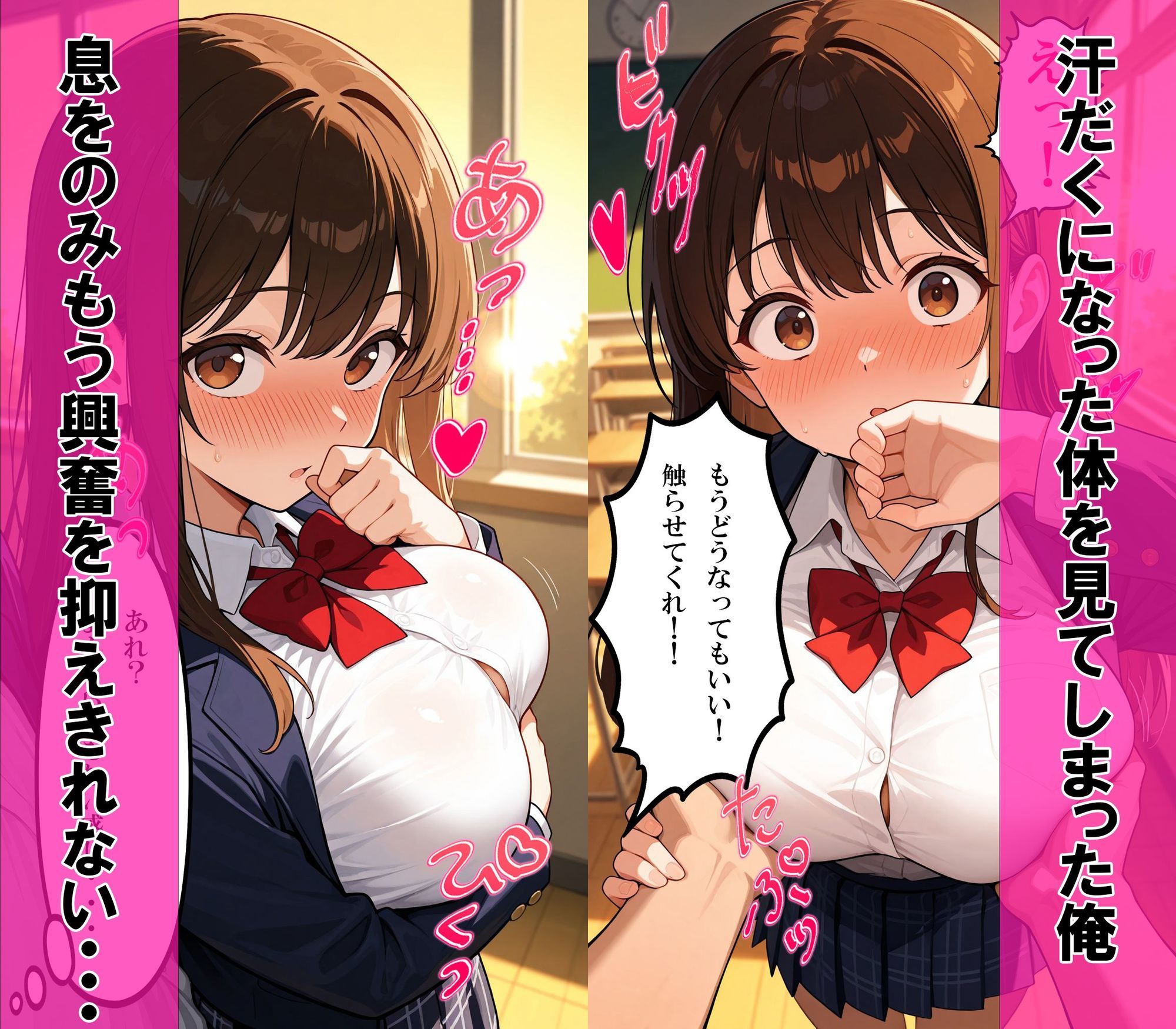【セリフ付き】巨乳女子校生が激イキ汗だく生ハメ〜我慢できずに発情メス堕ち〜 - サンプル画像 2