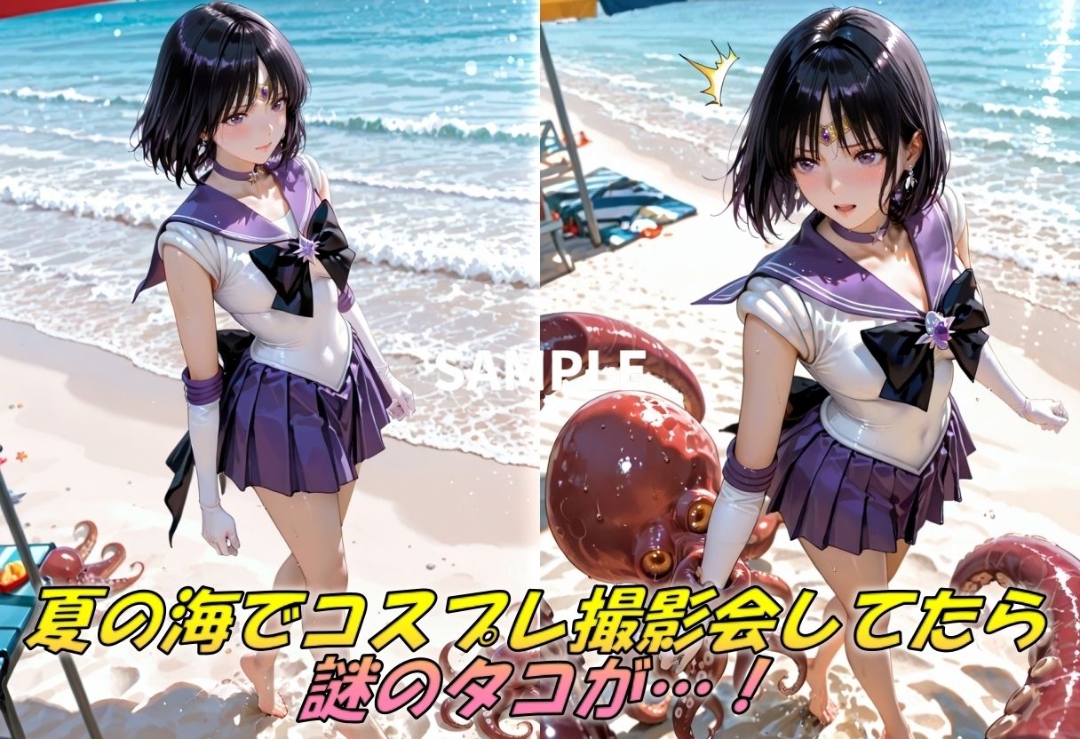 コスプレの可愛さに釣られて現れたタコに襲われてイクッ - サンプル画像 1