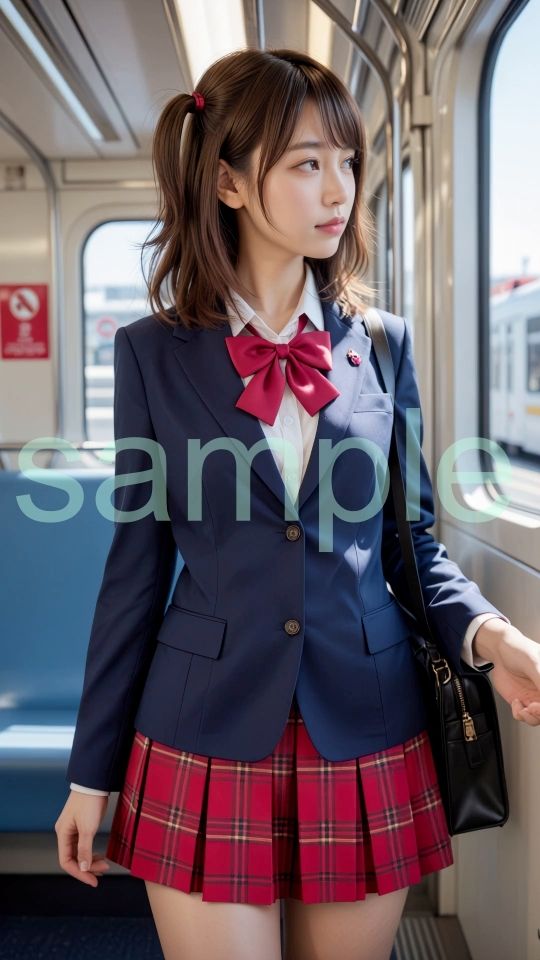お触り痴〇電車 制服編 - サンプル画像 1