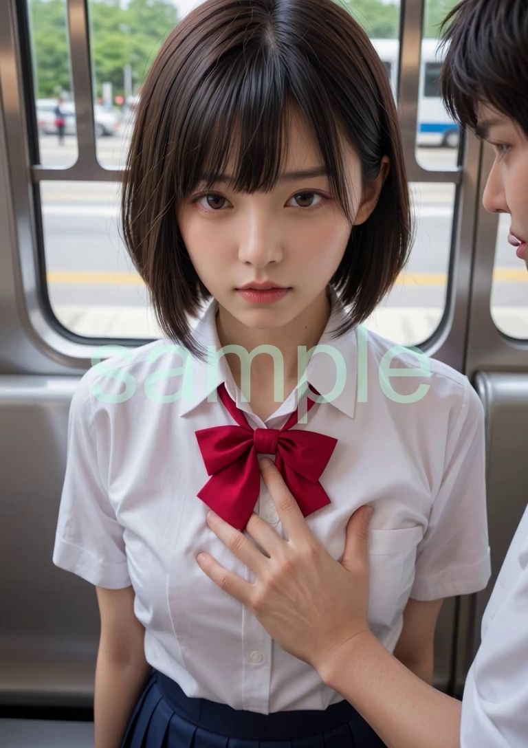 お触り痴〇電車 制服編 - サンプル画像 7