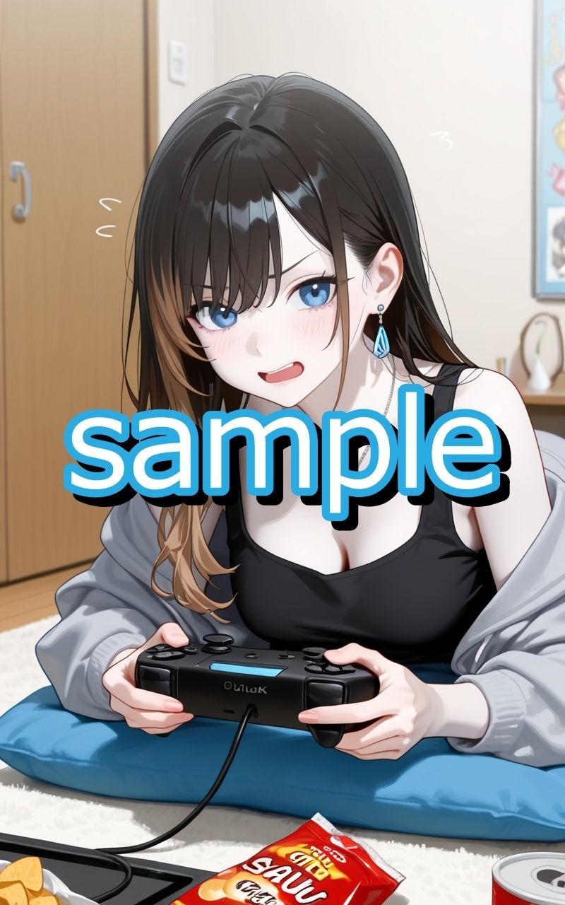 オタクに優しいギャルがゲームに負けた腹いせに押し倒して襲われちゃうイラスト集 - サンプル画像 2