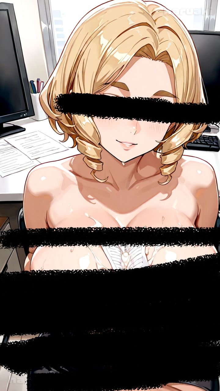 【AIアニメ巨乳美女写真集】Vol.17おっぱい性奉仕が大事なお仕事の金髪秘書森永さん - サンプル画像 5