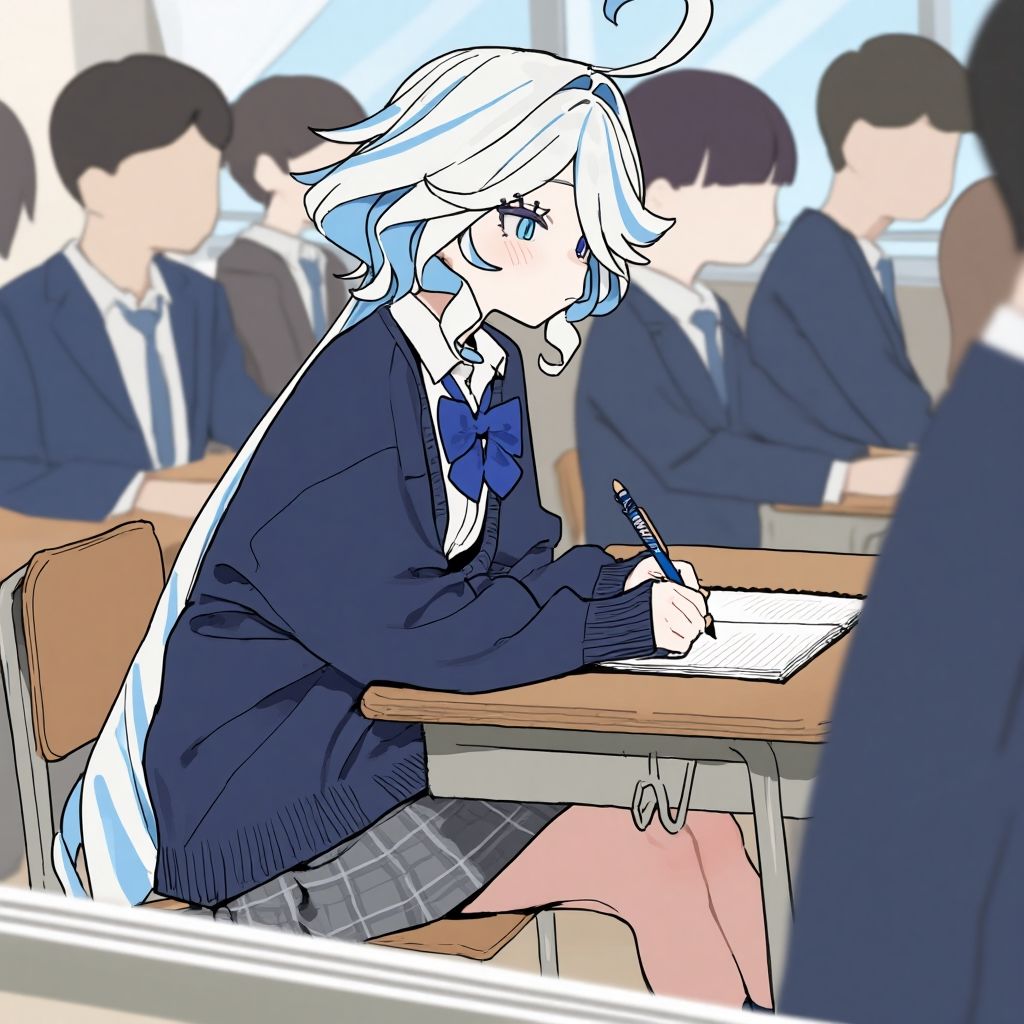 呼び出し中出しフリーナ学校編 - サンプル画像 1