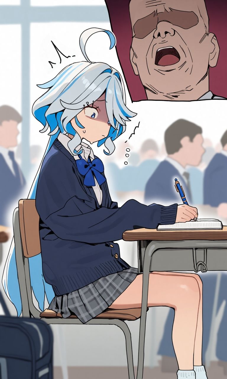 呼び出し中出しフリーナ学校編 - サンプル画像 2