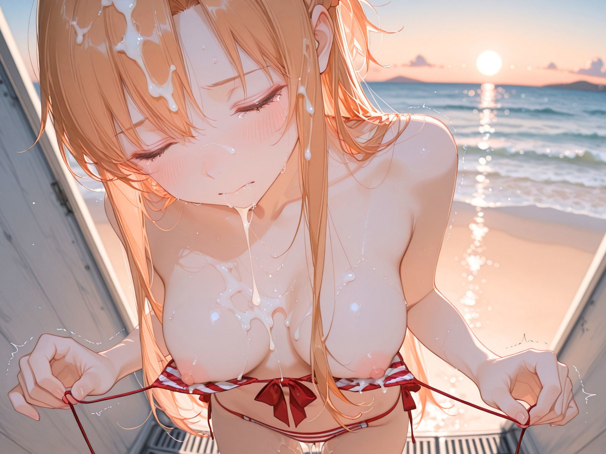 【4K動画10本！！】ヒロインと海辺の誘惑:アス〇編 ソードアートオ〇ライン SAO 結〇明日奈 4K高画質 - サンプル画像 8