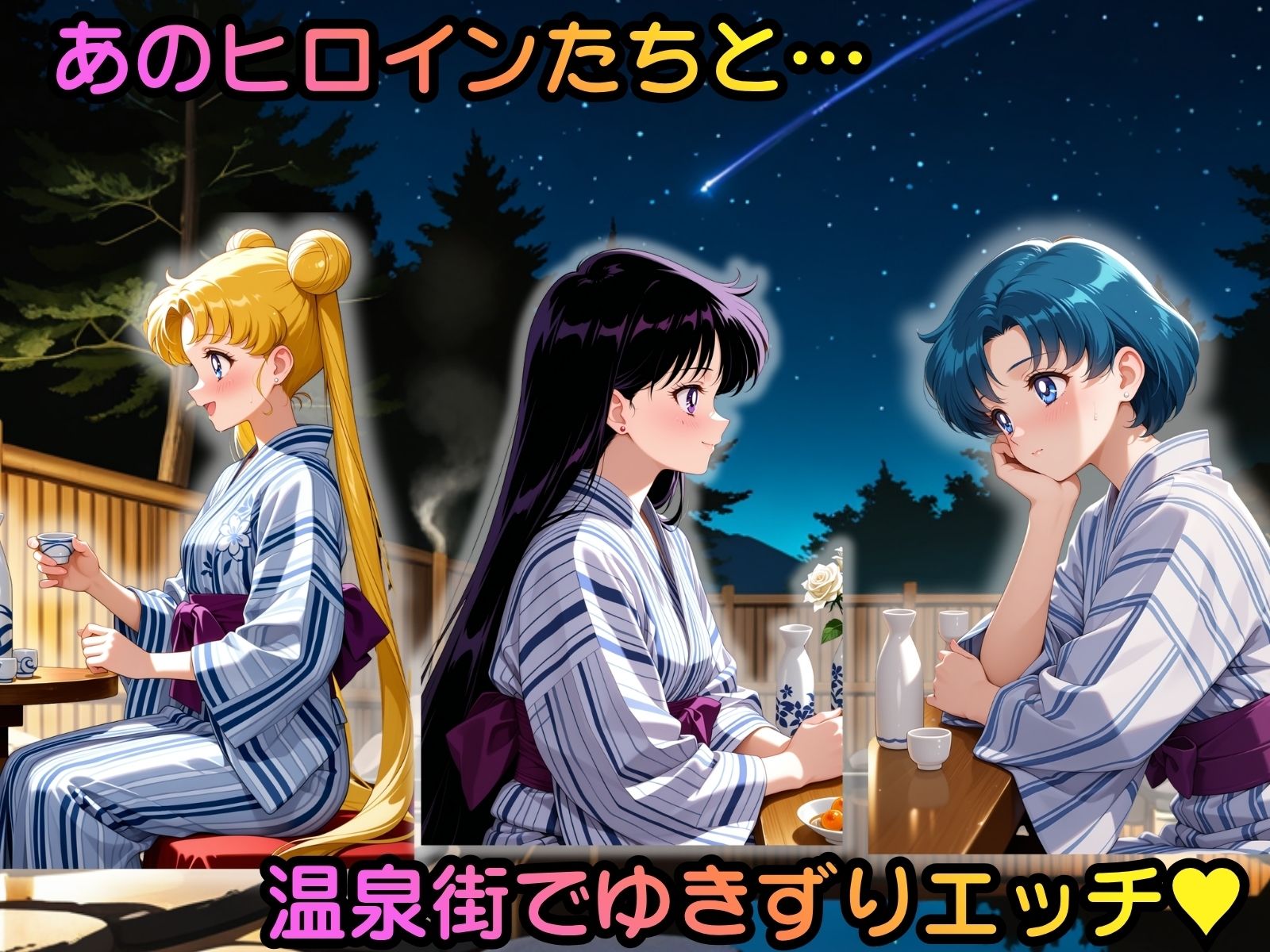 ヒロイン温泉街ゆきずりエッチ  美少女戦士セーラ●ムーン編 - サンプル画像 1