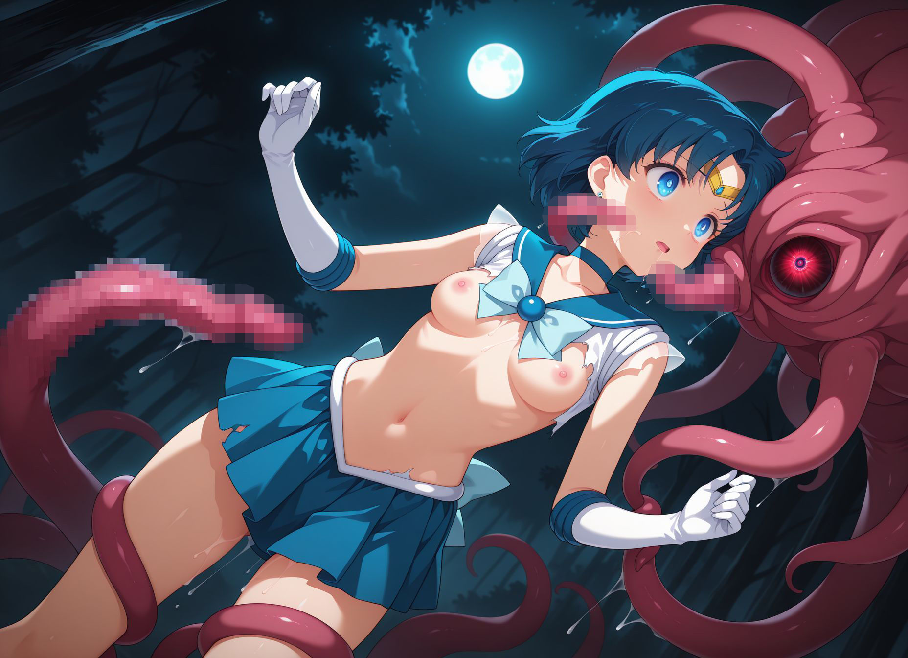 セラムン_亜美ちゃんが触手妖魔に捕まって色々されて悪堕ちハッピー - サンプル画像 3