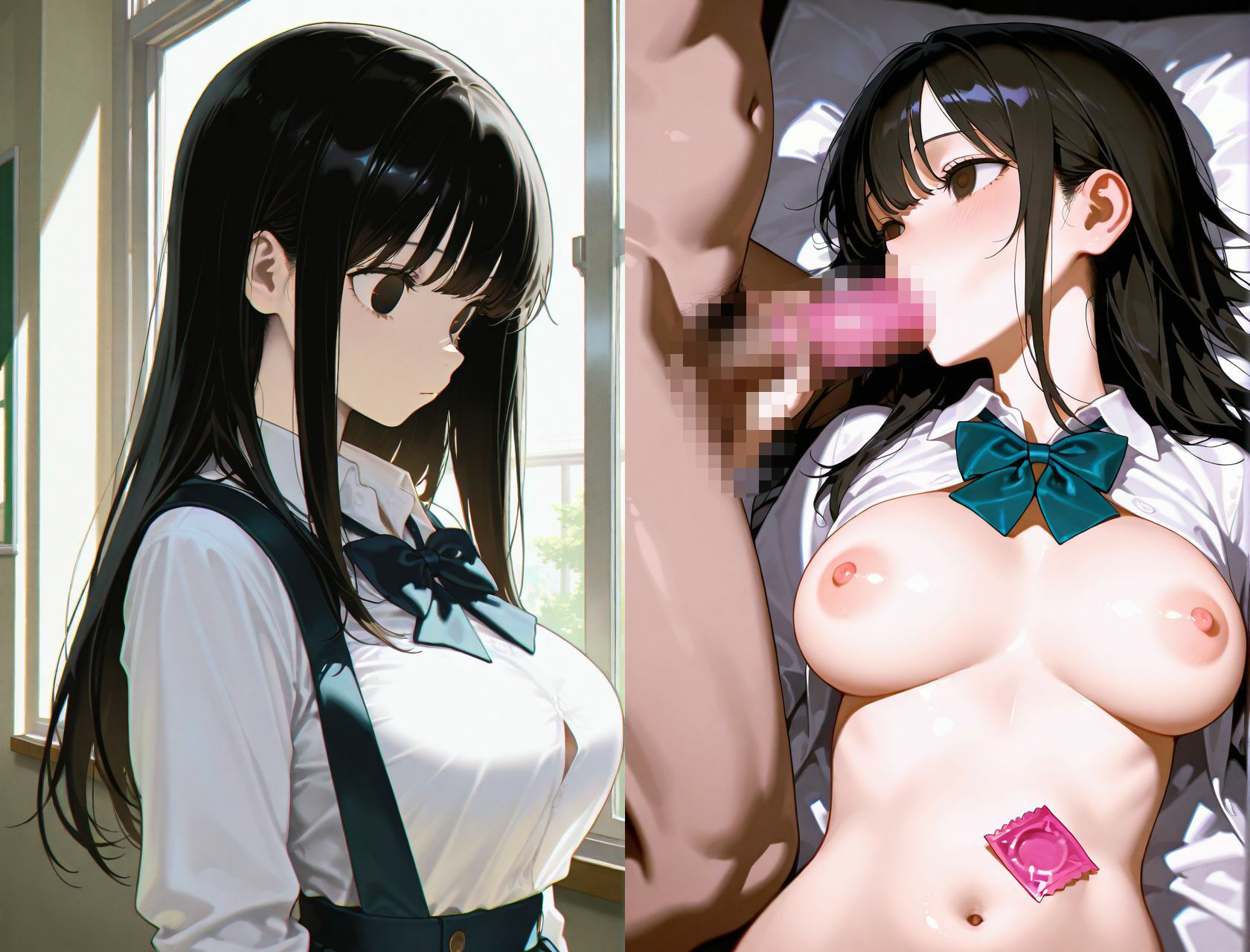 巨乳の清楚系女子校生  学校のマドンナ達の胸を貪りまくる - サンプル画像 1