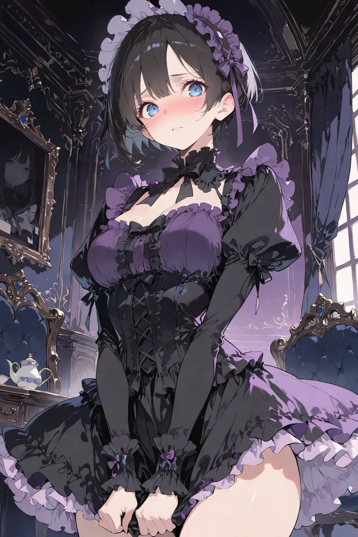 ボーイッシュ巨乳メイドの夜伽奉仕 〜ゴスロリを脱ぎ捨てて御主人様に捧げる蜜尻〜 - サンプル画像 1