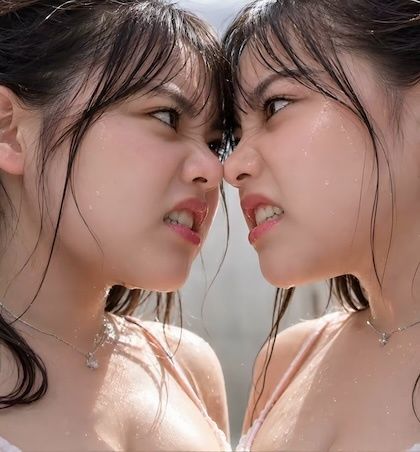 【同一CP】本物は自分と言い張り喧嘩する女 - サンプル画像 1