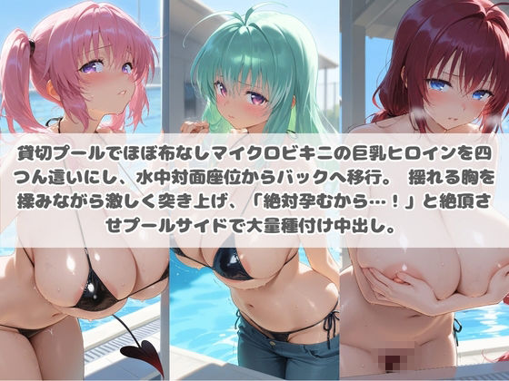 クソかわいい水着巨乳ヒロインを夏休みに孕ませ中出しした記録 T〇LOVEる - サンプル画像 3