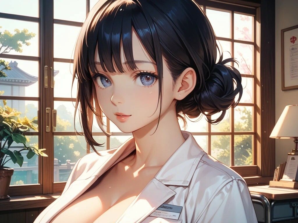 保健室の先生と花畑散策美女とレオタード美女 - サンプル画像 1