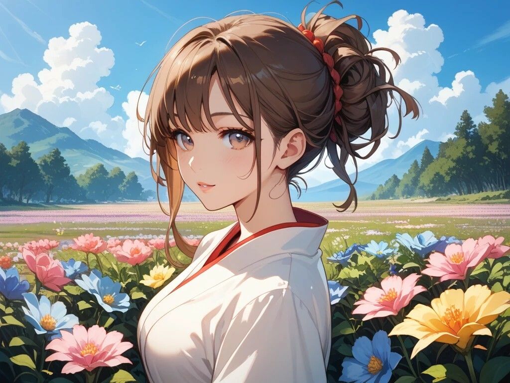 保健室の先生と花畑散策美女とレオタード美女 - サンプル画像 4