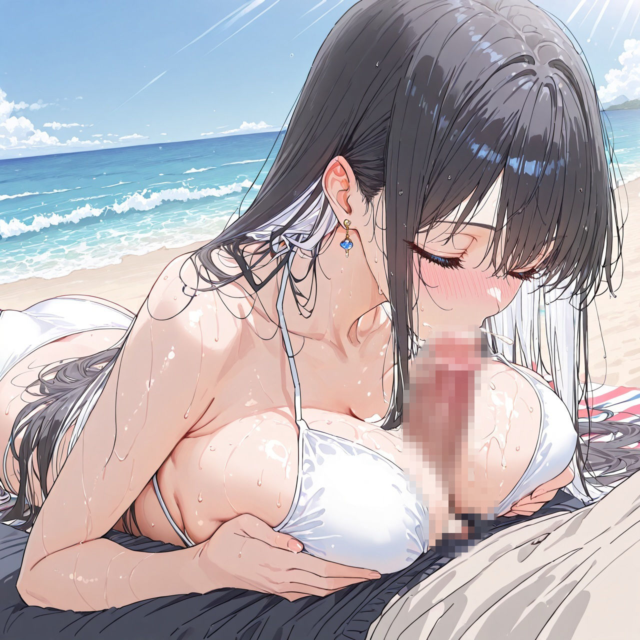 JK白ギャル白ビキニ海でただSEXするだけの話3 - サンプル画像 5