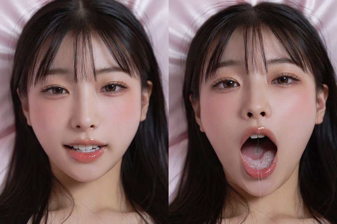 泡立ち糸引く唾液 Vol.2 ビフォーアフター版 画像集 - サンプル画像 1