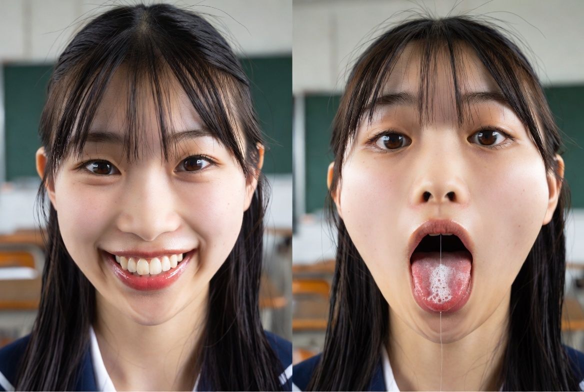 泡立ち糸引く唾液 Vol.2 ビフォーアフター版 画像集 - サンプル画像 6