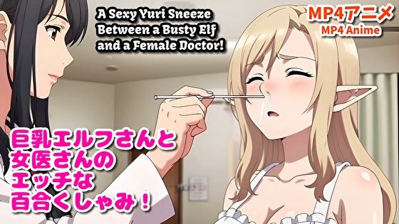 巨乳エルフさんと女医さんのエッチな百合くしゃみアニメ！/ A Sexy Yuri Sneeze Anime Between a Busty Elf and a Female Doctor！