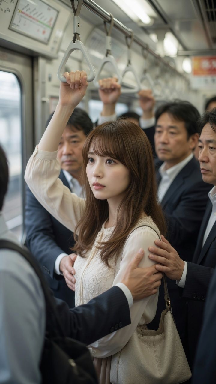 電車で見かけた好みの女性に悪戯 - サンプル画像 3