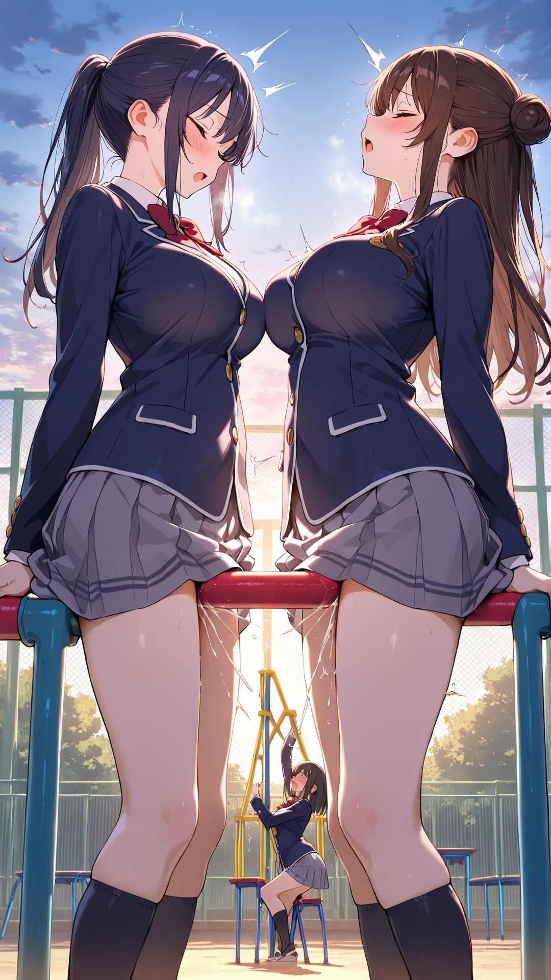 【角オナニー動画】きもちいい角を見つけちゃった女の子たち〜パート（14）制服スペシャル！「雪見だいふくちゃん」＆「Amiちゃん」の2人でオナニー - サンプル画像 10
