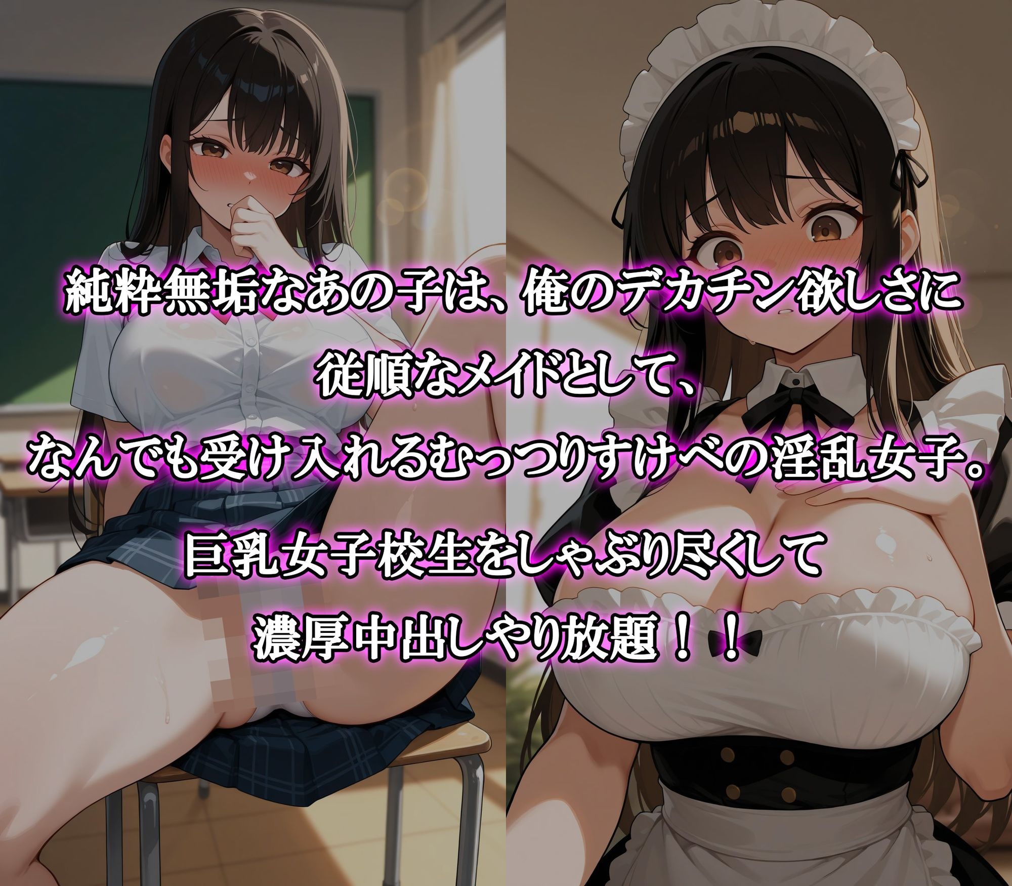 快楽堕ちした黒髪清楚の女子校生に中出しやり放題〜メイド姿でいいなり絶対服従〜 - サンプル画像 1
