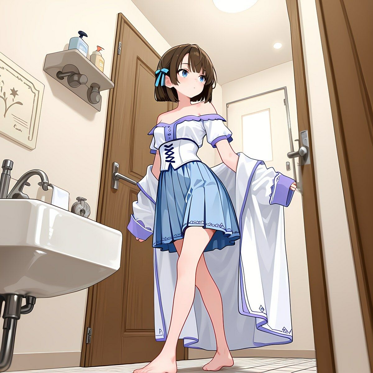【CG集】着替えるJKを覗き見 〜洗面所、入浴、お風呂でオナニー〜 - サンプル画像 7