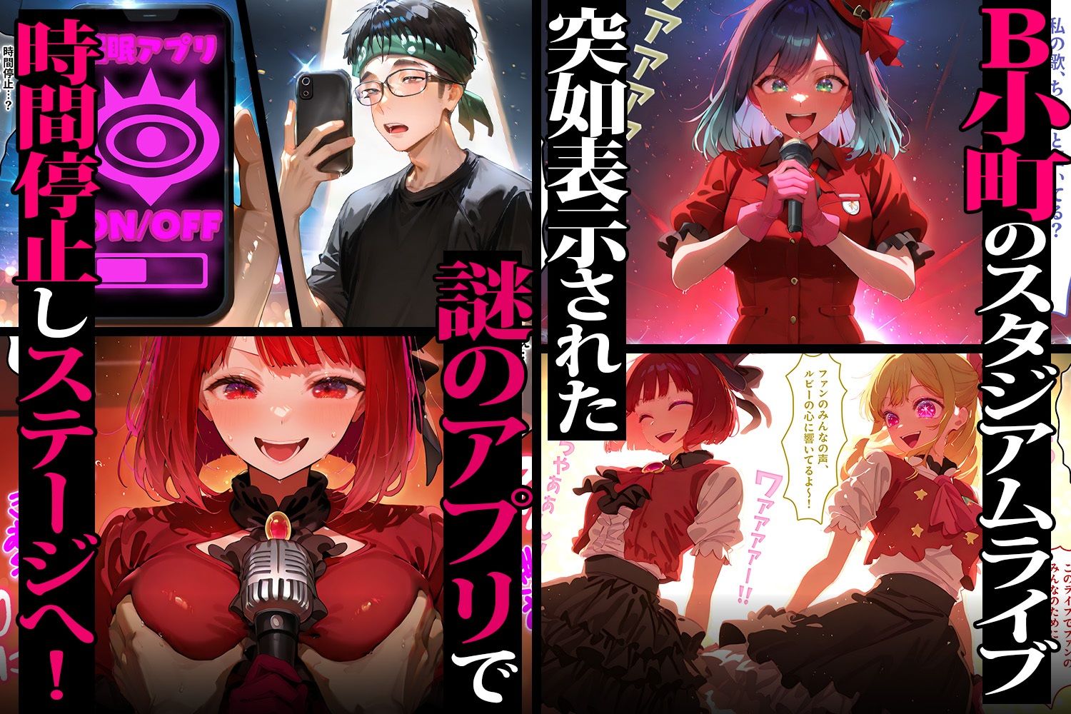 時間停止ライブで強●絶頂（はーと） 5万人の前で公開輪●されるアイドル達 推しの子編 - サンプル画像 1