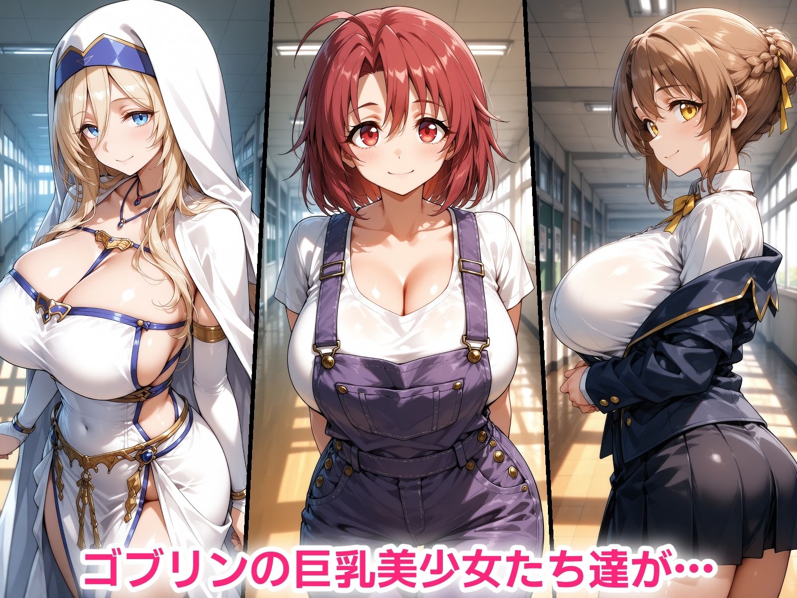 催●おじさんに寝取られる！ゴブリンの巨乳美少女たち〜全員メス堕ち・孕ませ〜 - サンプル画像 1