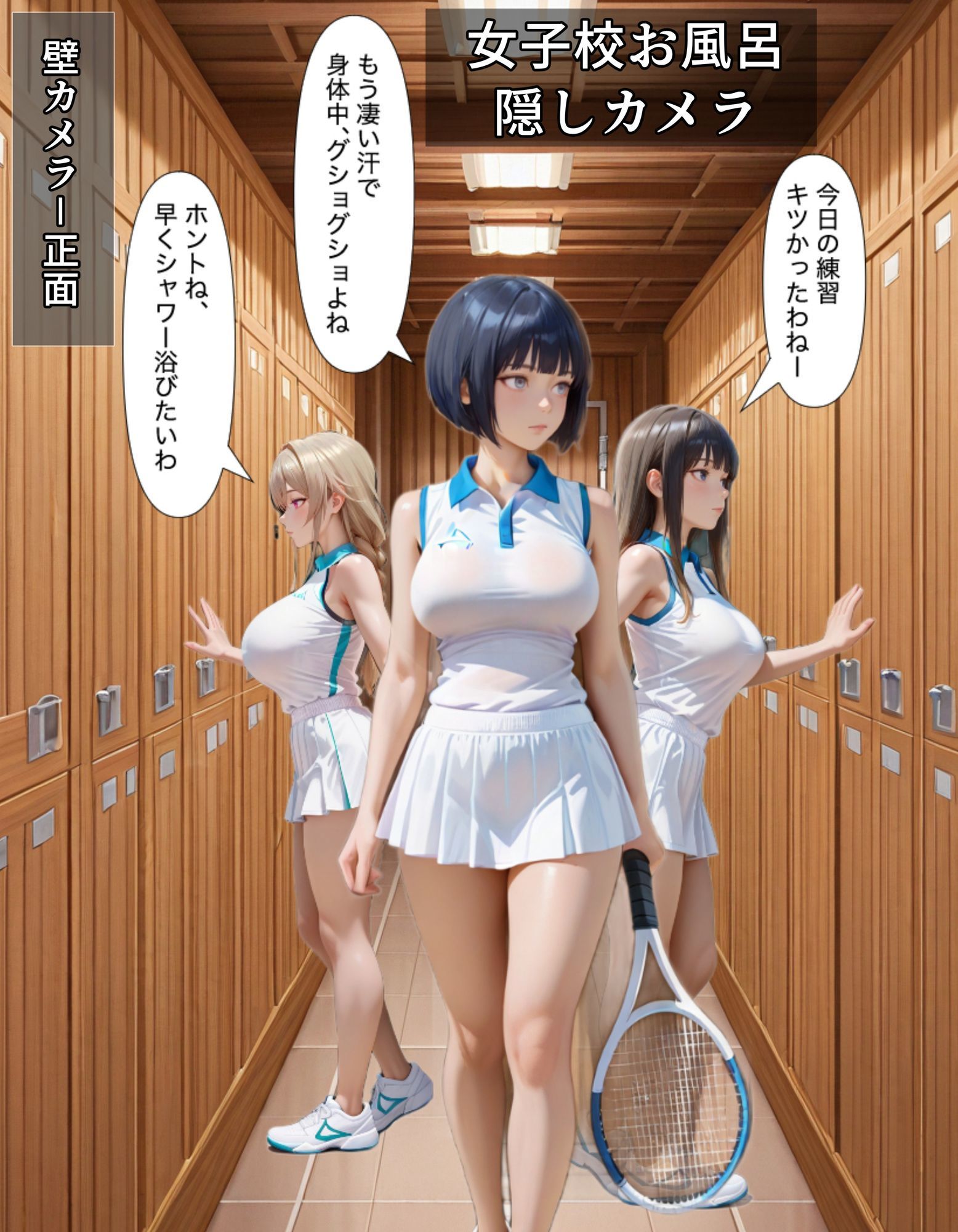 女子校お風呂 テニス合宿編 のぞきフェチ特化 アニメ調JK特集-厳選500枚を撮影- - サンプル画像 1