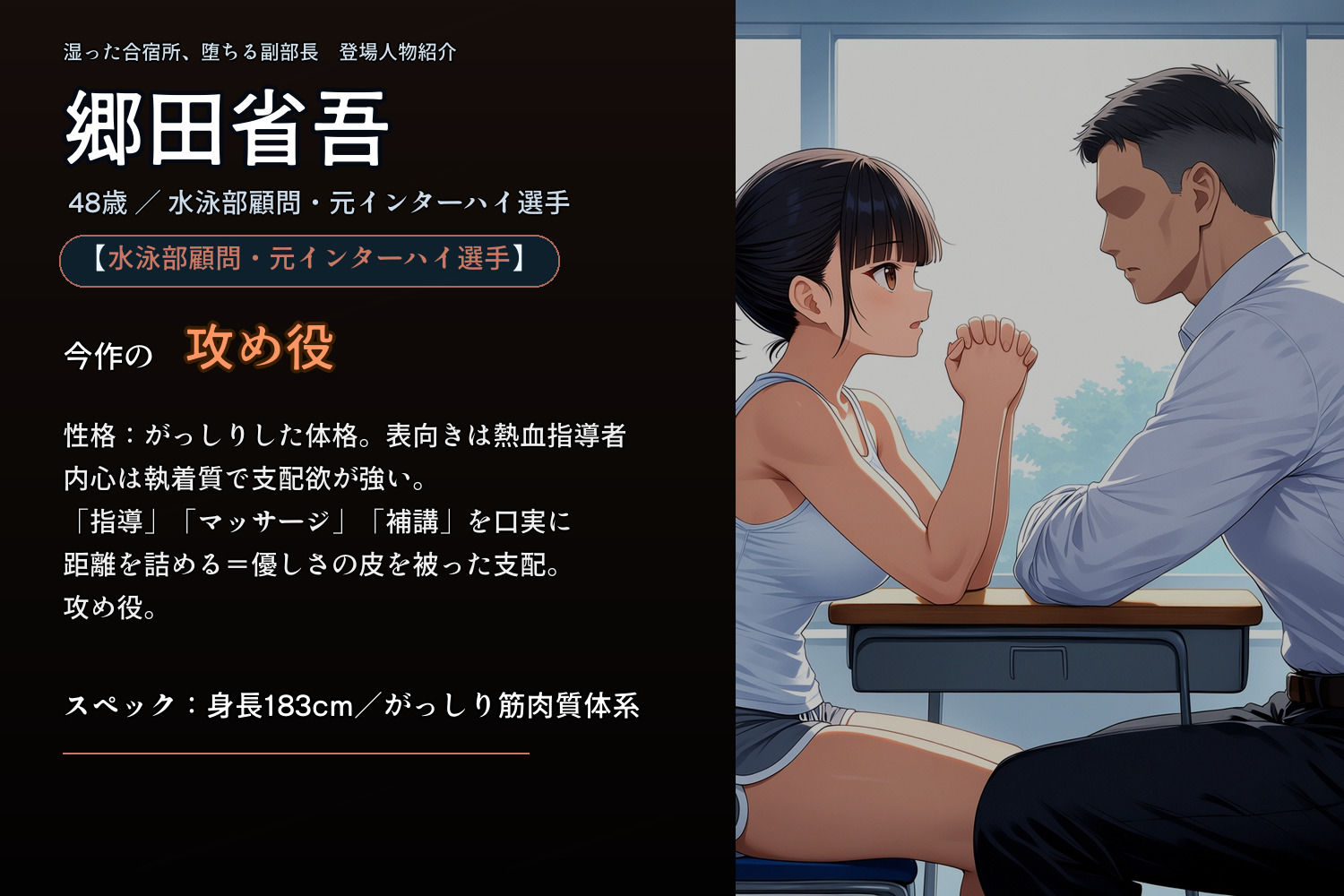 夏の合宿所で堕ちる副部長 〜汗ばむ肌と密着指導に抗えず、何度もイカされて完堕ち〜 - サンプル画像 7